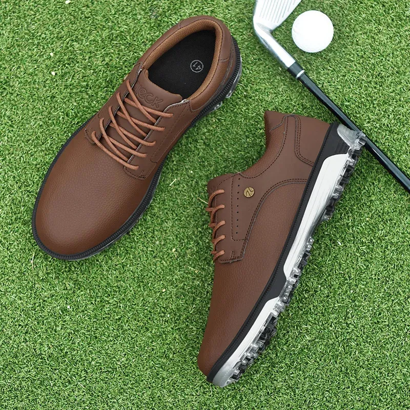 Αδιάβροχα παπούτσια Golfer Sport Man Ankle Golf Sneaker Είδη παπουτσιών γκολφ Παπούτσια γκολφ Αντιολισθητικά άνετα παπούτσια για περπάτημα μαύρο 240_voghion.com