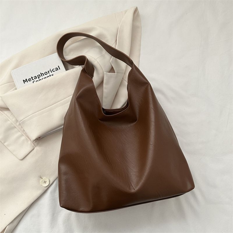 Weiche PU-Lederqualität Unterarmtasche Vintage Umhängetasche Pendler Grosse Handtasche Damen Vielseitige Tragetasche_voghion.com
