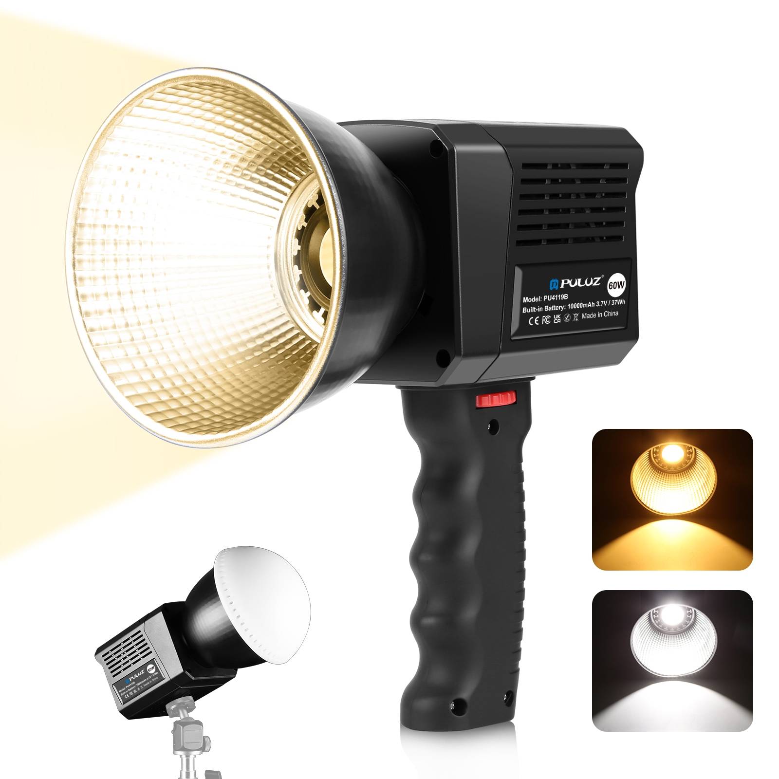 Lampe de studio vidéo PULUZ 60 W 2500 K-6500 K, double température de couleur, éclairage de remplissage pour photographie professionnelle (noir)