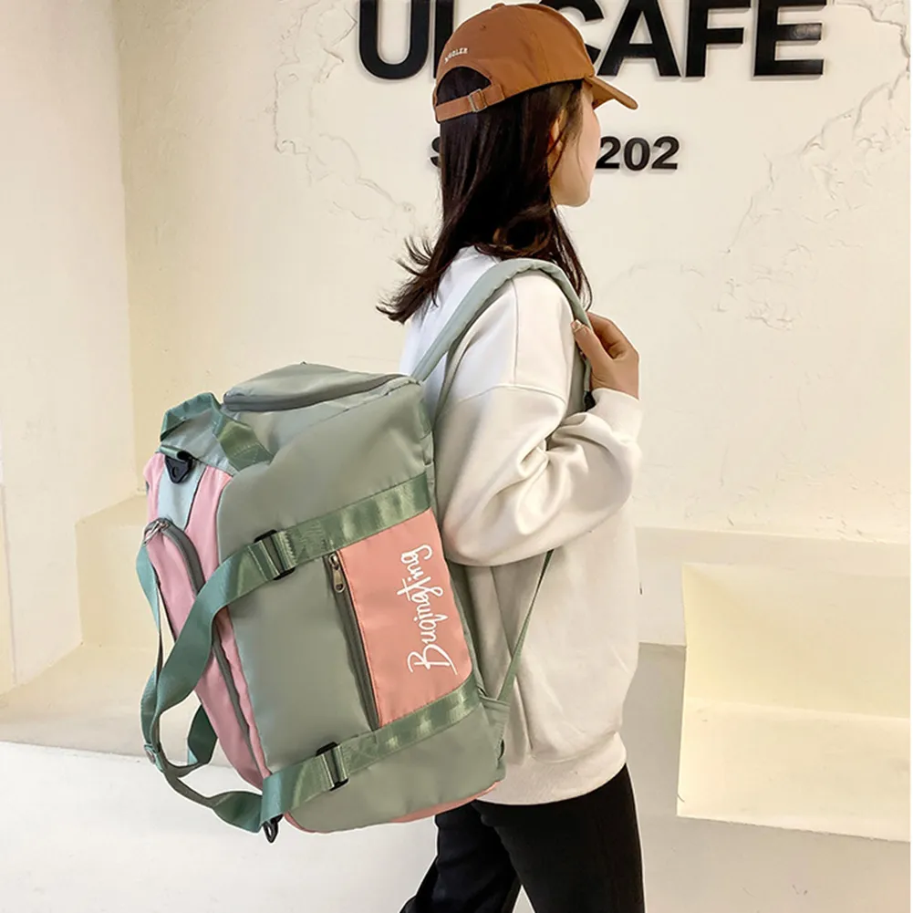 Gym Handbags Fiess Shoulder Men Women Oxford Sport Yoga Backpack Travel Tote Bag With Shoe Compartment_voghion.com
