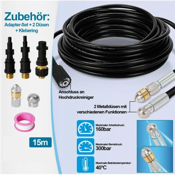 Kit déboucheur de canalisation pour nettoyeur haute pression_voghion.com