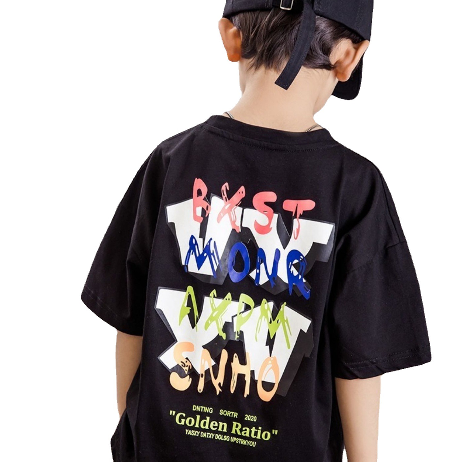 Camiseta de verano para madres e hijos, ropa infantil, camiseta de manga corta, CuHK, camiseta holgada con estampado de dibujos animados para niños, camiseta de manga corta para niños_voghion.com
