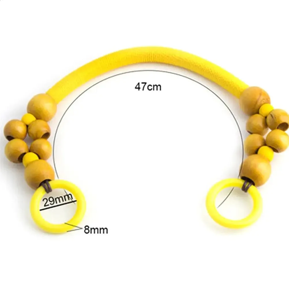 Cinghia per borsa fai da te con perline di legno intrecciate retrò di alta qualità, tracolla per borsa, manico per borsa 240805_voghion.com