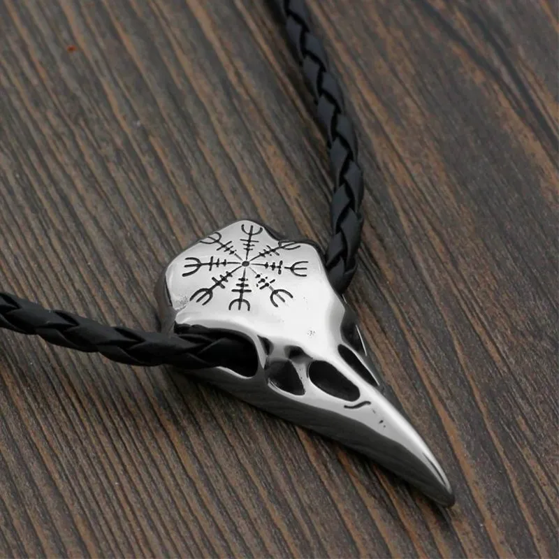 Hanger kettingen Piraten Rune Raaf ketting Kwaliteit zinklegering Schedel Amulet Heren Motorfiets Sieraden_voghion.com