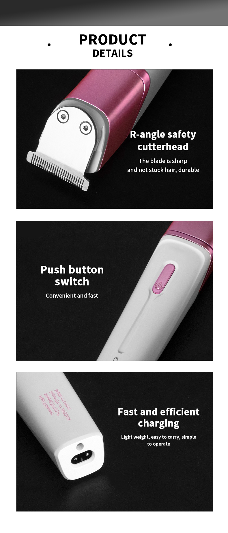  four-in-one multi-function hair trimmer trimmer portable home electric rechargeable hair clipper set_voghion.com