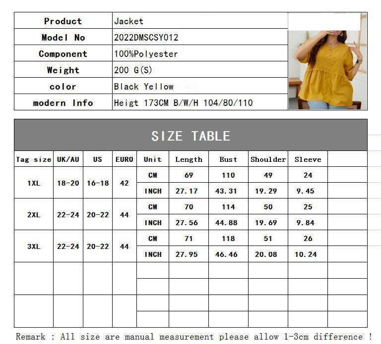 large size women's summer short-sleeved V-neck large size shirt_voghion.com
