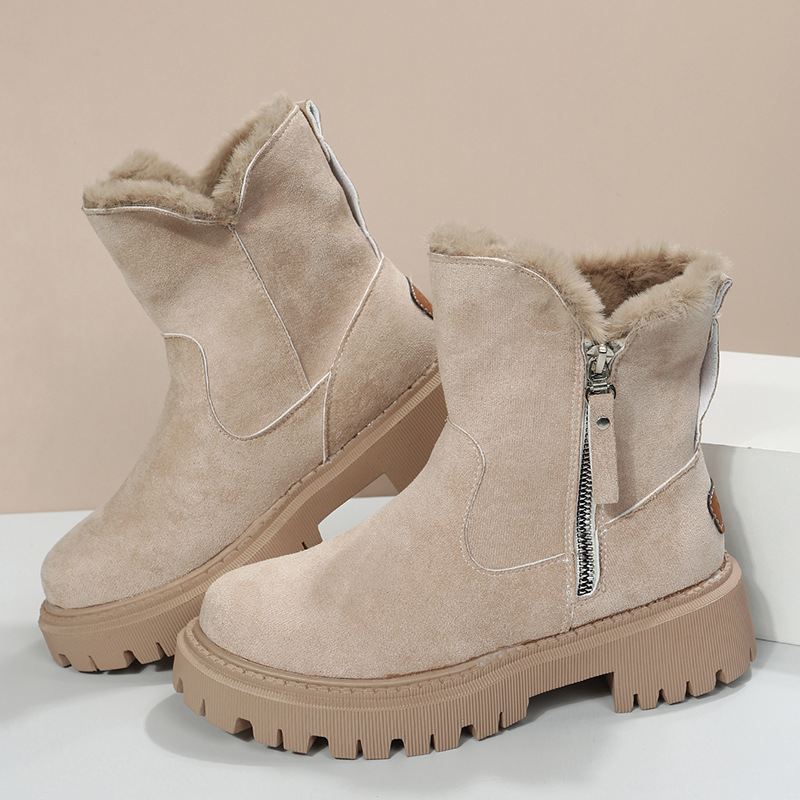 Botas de nieve de gran tamaño para mujer, nuevos zapatos de invierno de cachemira para mujer, botas cálidas, zapatos de algodón