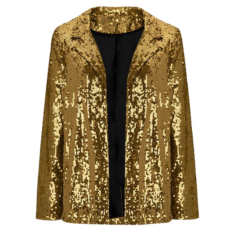 Abbigliamento da donna nuovo stile pendolare cardigan bavero manica lunga paillettes casual abito_voghion.com