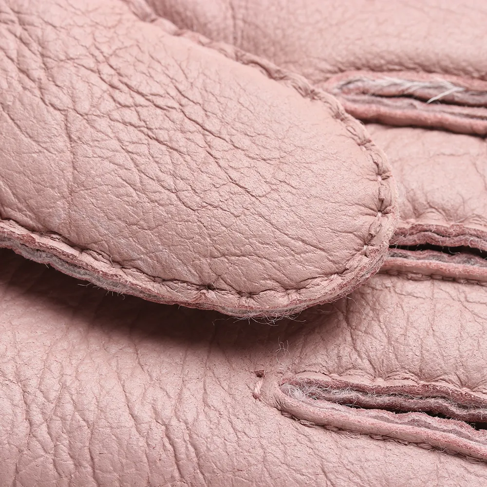 Moda-1 par de luvas femininas quentes de inverno com um dedo espesso, respiráveis, de pele de carneiro, costuradas à mão, 6 cores_voghion.com