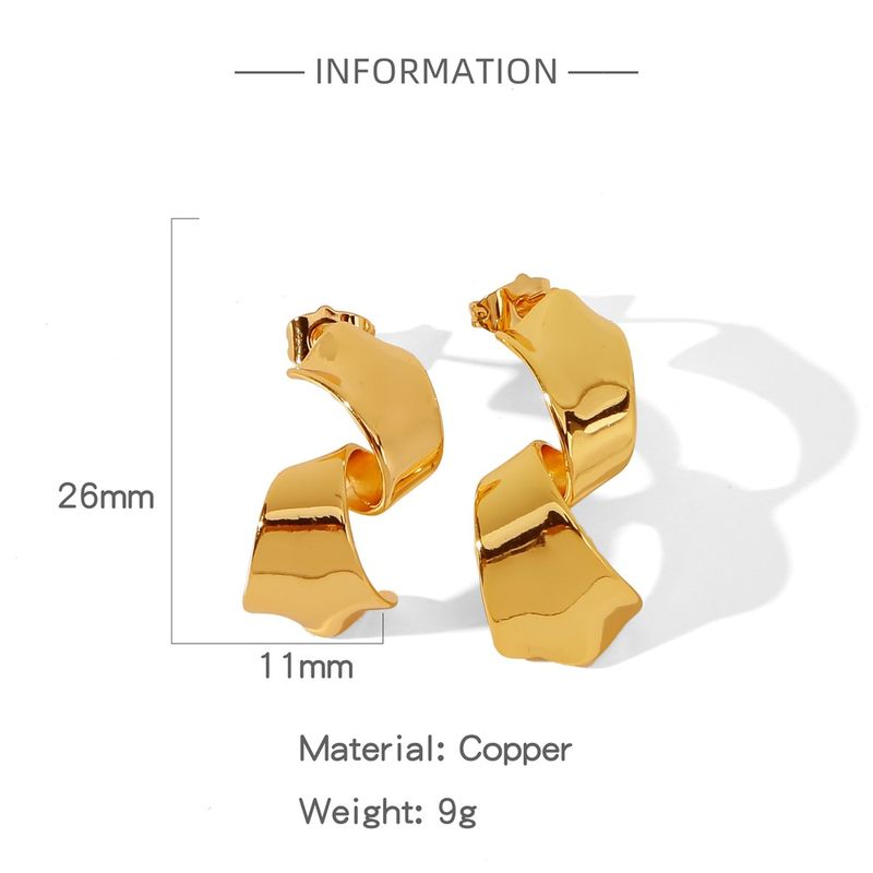 1 Pair Basic Modern Classic Style C U Shape Geometric Plating Copper Earrings Ear Studs_voghion.com