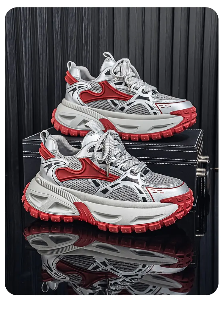 Chaussures de sport antidérapantes pour hommes, chaussures décontractées à plateforme rehaussante, chaussures tendance pour papa_voghion.com