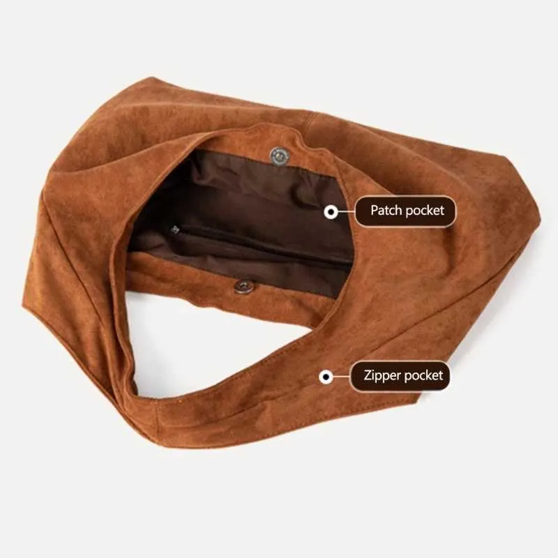 Borsa a tracolla singola retrò casual invernale da donna, borsa larga sotto le ascelle, adatta per vari OcnC241214_voghion.com