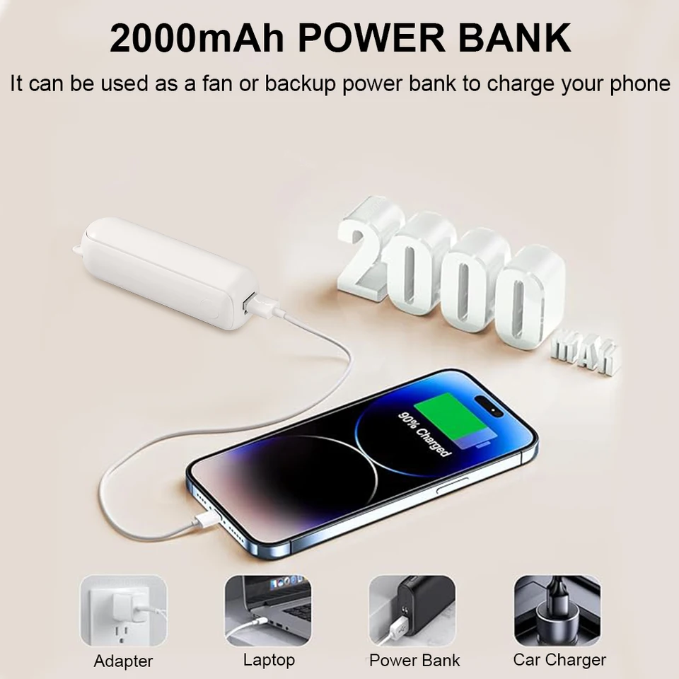 Ventilateur pliable portatif avec batterie rechargeable usb_voghion.com