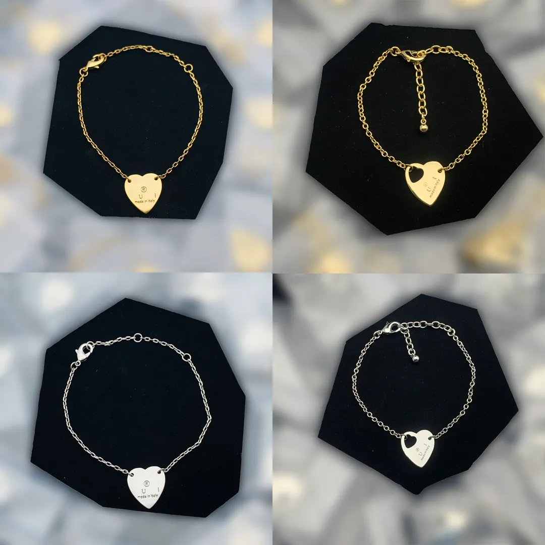 Letter Brand High Bracelet End Women Designer Gold Plating Geometry Heart Bracelets Hand Chain Girl Wedding Jewelry_voghion.com