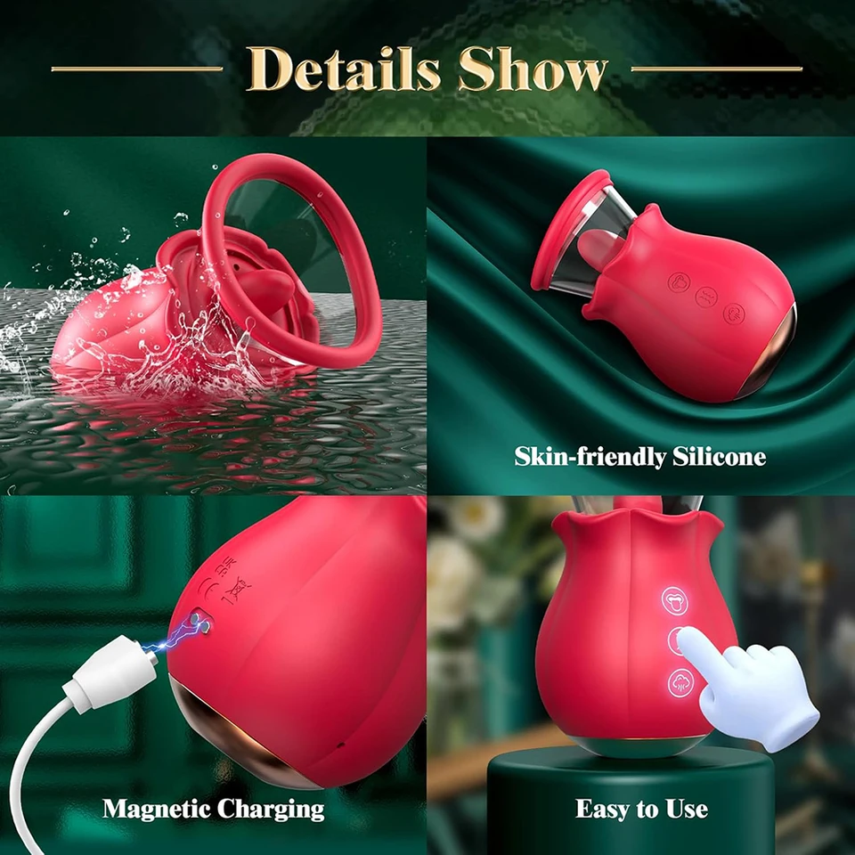 Rosenförmiger Saugvibrator Zur Klitoralen Stimulation Für Damen_voghion.com
