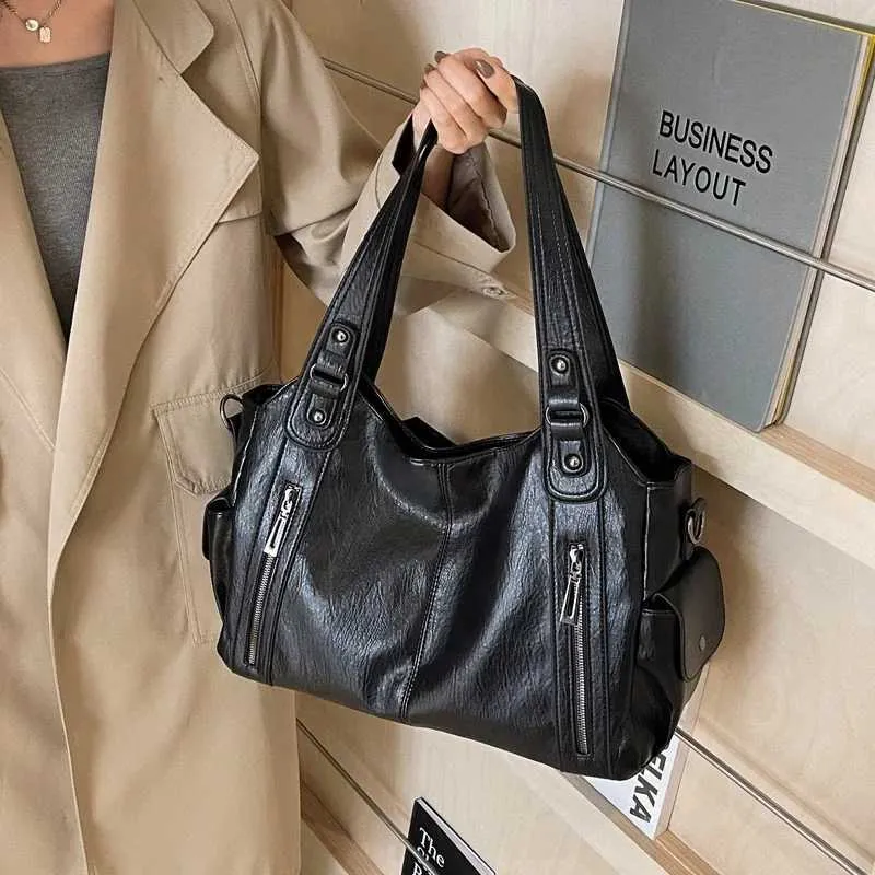 Sacs à bandoulière à compartiment intérieur souple 2024 de haute qualité aux couleurs contrastées pour femmes Mode Fermeture éclair Pu Femmes_voghion.com