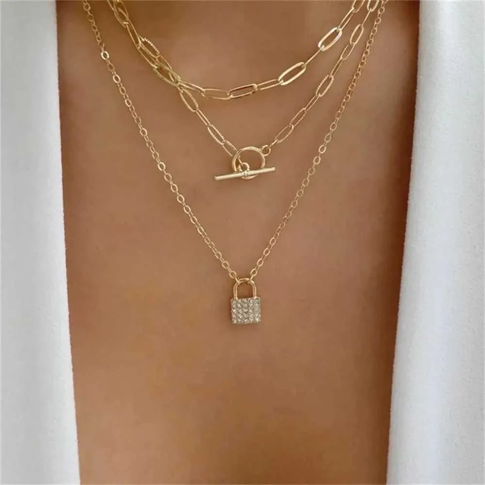 Colliers pendentifs Bls miroir en or en forme de cœur adapté aux femmes à la mode collier pendentif multicouche ensemble de bijoux_voghion.com
