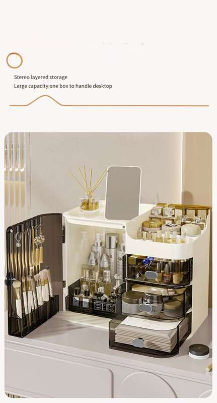 【 3027 Recenzii 】 Cutie cosmetică de birou, rezistentă la praf, pentru depozitarea produselor de îngrijire a pielii de înaltă calitate, cu sertar de mare capacitate, stil ruj_voghion.com