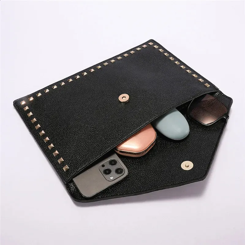 Fashion rivet Women Clutches Party ladies Dinner PU leather handbag female clutch purse Envelope bag 240820_voghion.com