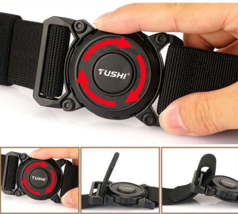 【 1440 People Collection 】 Outdoor Sports Automatic Quick Release Plug-in Buckle Tactical Waist Men's Elastic Canvas_voghion.com