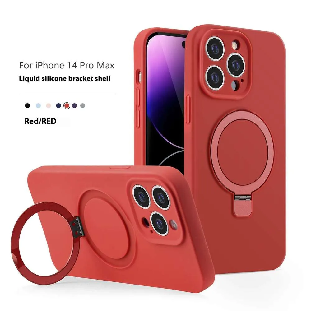 Vloeibare siliconen voor iPhone 15 magnetische standaard mobiele telefoon beschermhoes AP 16 anti-val_voghion.com