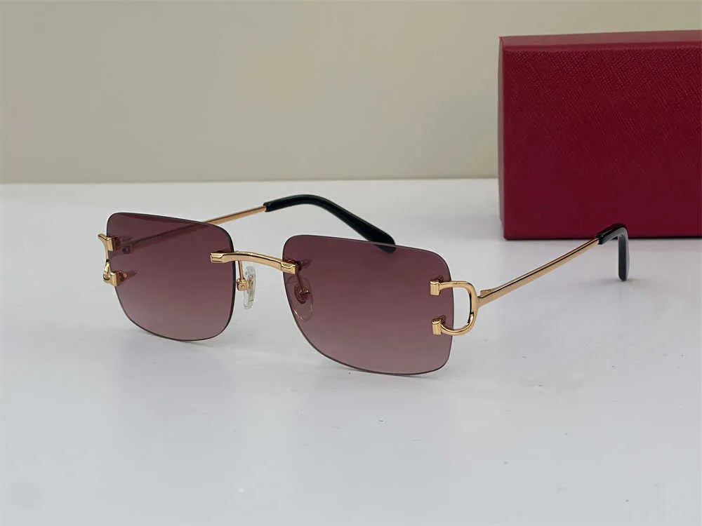 Männer Designer Sonnenbrillen Outdoor Fashion Zonnebril Frauen Vintage Rahmenlose Quadratische Kleine Randlose Brille Antireflex_voghion.com