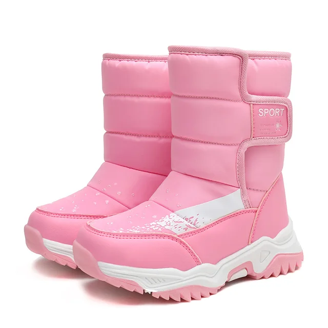 Kinderen Casual Schoenen Meisjes Antislip Poot Winter Warme Bont Sneeuw Tactische Leren Sneakers Kinderen Outdoor Schoenen Gevoerd_voghion.com