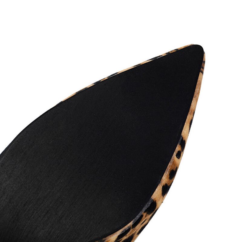 Autumn and winter high heels Pointed leopard print over knee cover legs slimming elastic boots large size 40-47 women's_voghion.com
