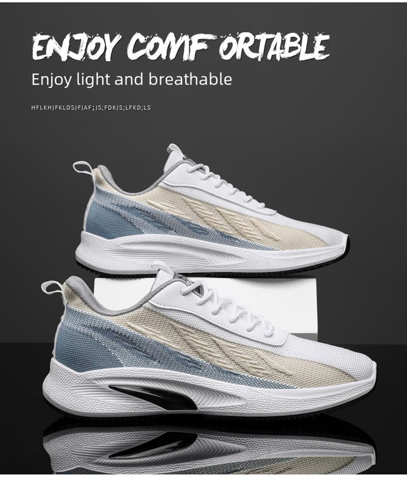 Autumn New 2023 Autumn Casual Flying Woven Sneaker Men's Breathable Comfortable Running Shoes Wholesale_voghion.com