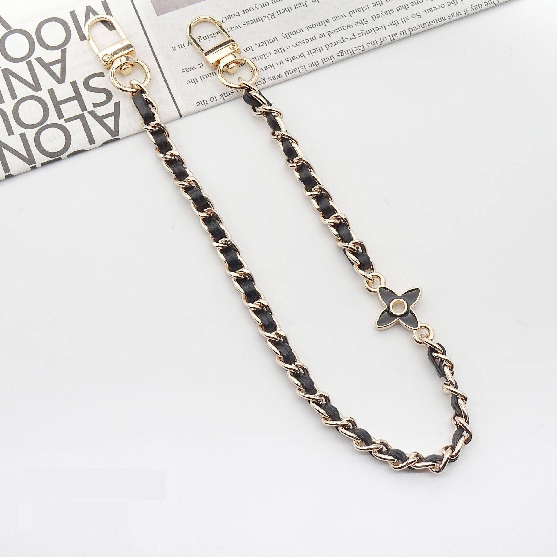 Nuovo cinturino per borsa in pelle con catena in metallo e cordino per telefono, catena per borsa da donna, tracolla, kit di conversione per custodia per telefono_voghion.com