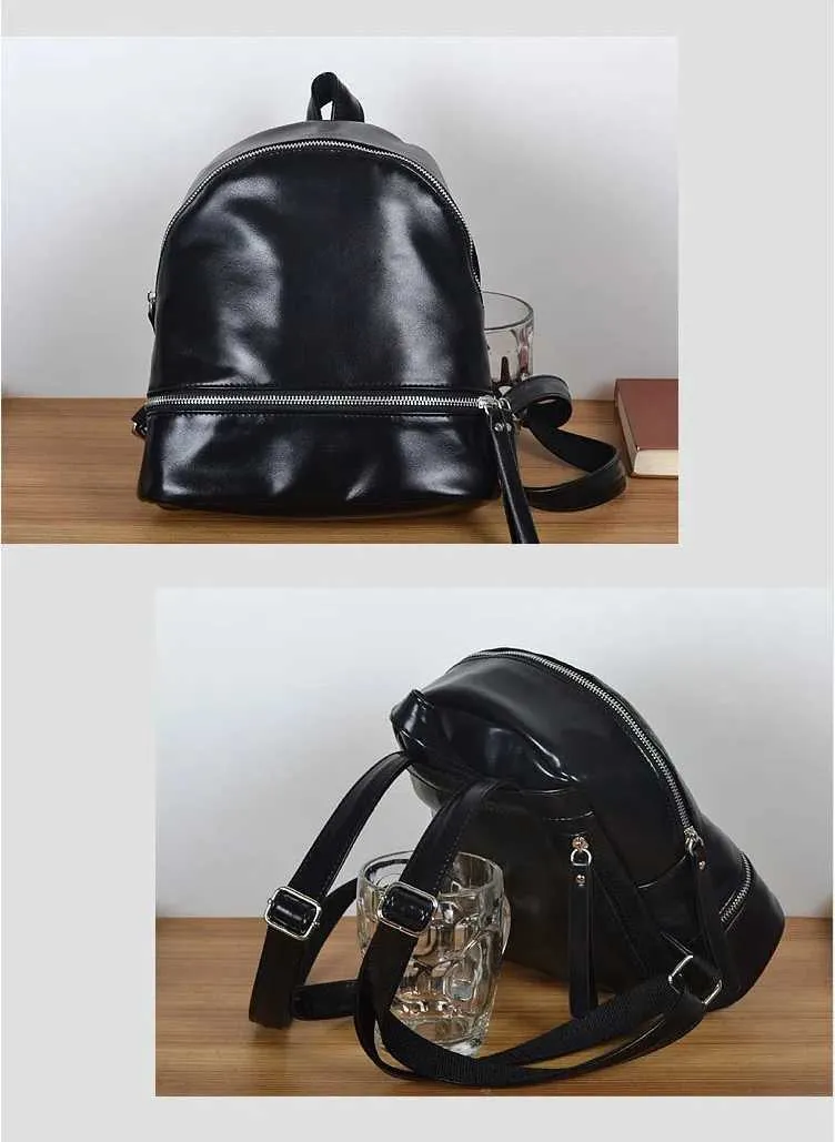 Small Women's Backpack Stylish Soft Leather Travel Rucksack_voghion.com