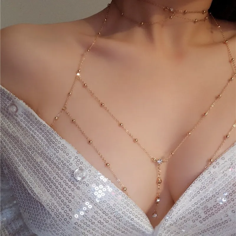Ķēdes CENTER Metāla Sieviešu Ķēde Ķēde Sexy Style Dobs Bikini Krūšu rotājumi Rotaslietas Ķēdes Sidn22_voghion.com