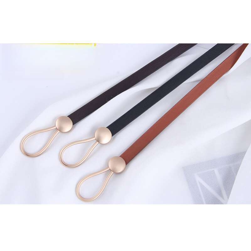 Cintura sottile con cento nodi da donna, nera alla moda con abito, cintura da maglione_voghion.com