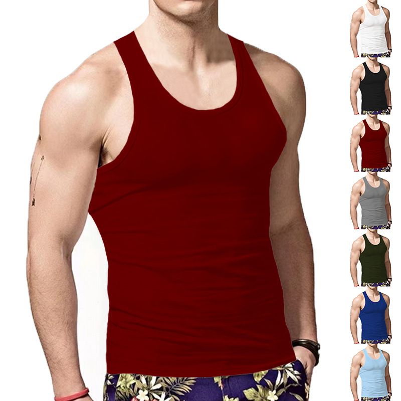Cross-border New American Style Men's Vest Wearing Trendy Hurdle Sports Fitness Men's Spring and Summer Undershirt Vest_voghion.com