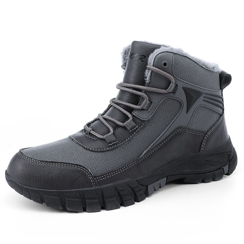 Grensoverschrijdende antislip wandelschoenen in grote maten, sneeuwfleece-verdikte sneaker, waterdicht, koudebestendig, warm, hoog model katoen_voghion.com