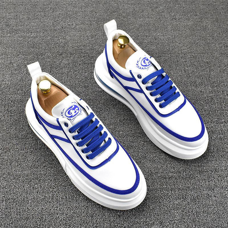 New Spring and Autumn Versatile Breathable Board Thick Sole Trendy Korean Low Top Men's Small White Shoes Increase in_voghion.com