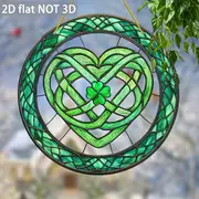 Keltisk klöversolfångare - 23 cm färgad akrylkonst. Lyckobringande dekor för uteplats eller St. Patricks firande._voghion.com