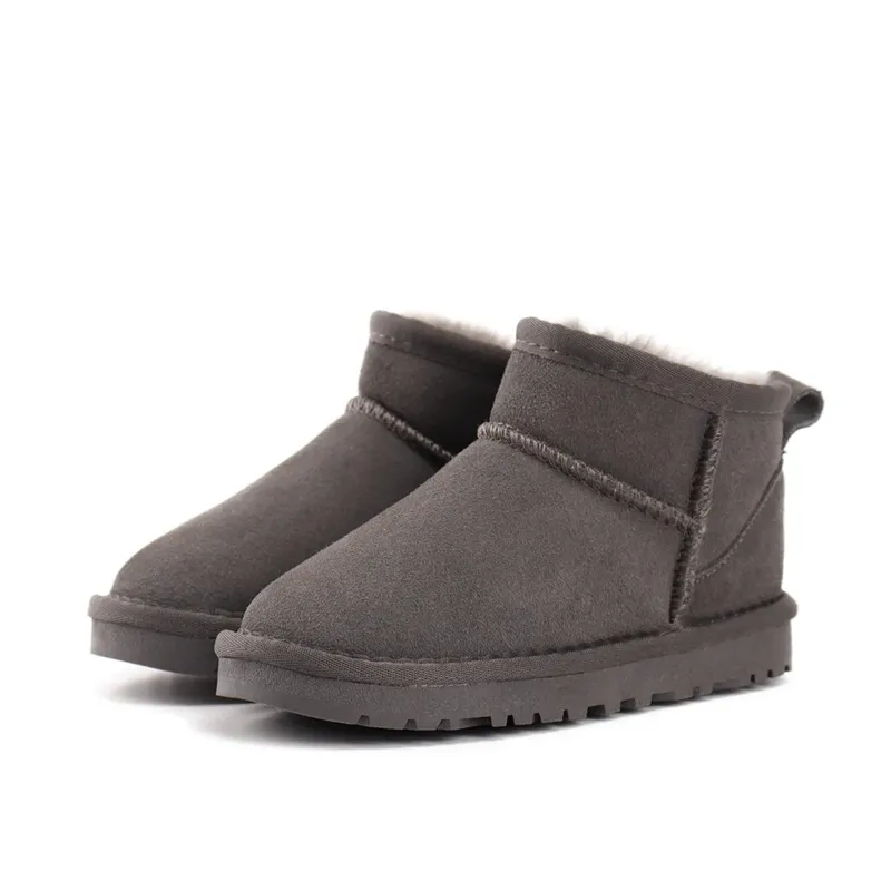 U GG kids boots 2023 Brand Children Girls Kids Shoes wedges Snow Winter Warm Toddler Boys Genuine Leather Youth Toddlers_voghion.com