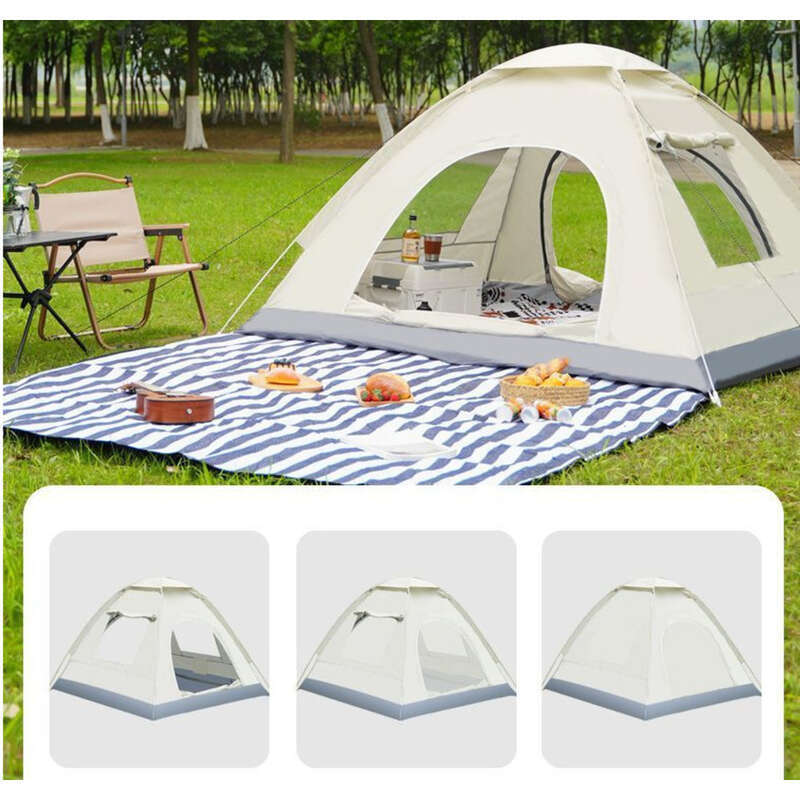 Utendørstelt for 2 personer med fortykket utstyr, bærbar og automatisk pop-up, 3-4 personers camping utendørs, regntett_voghion.com