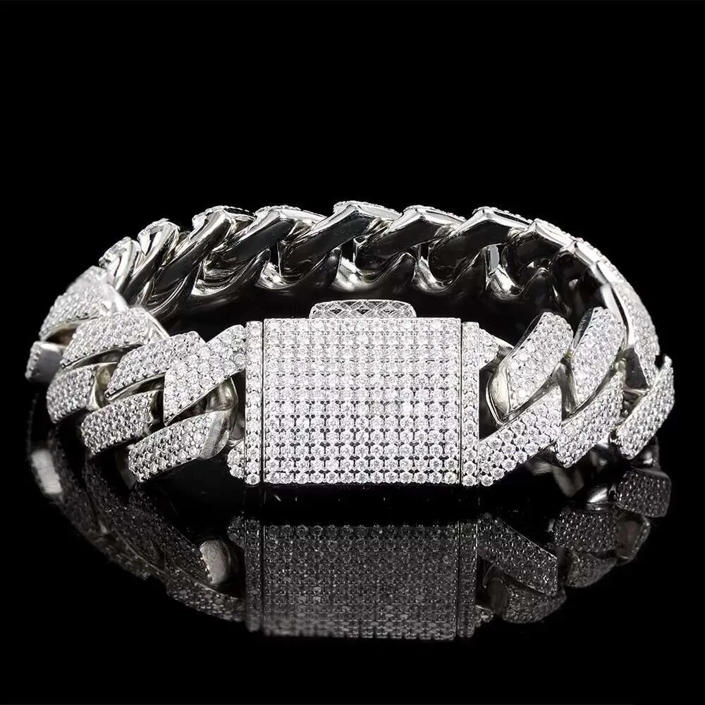 Designer Fashion Cubaanse Link Chain Pass Moissanite Diamant Tester Miami Hip Hop Sieraden VVS Steen Glanzend 3 Rijen Mannen Vrouwen_voghion.com
