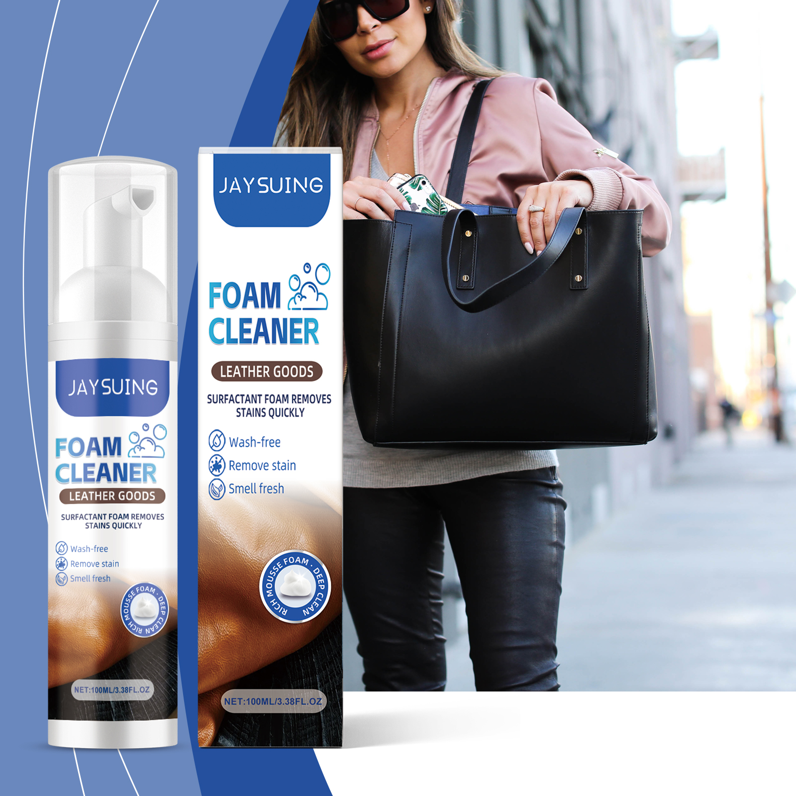 Jaysuing Leather Products Foam Cleaner Multi-Functional Leather Cleaner Sofa Boots Leather Shoes Maintenance Agent_voghion.com