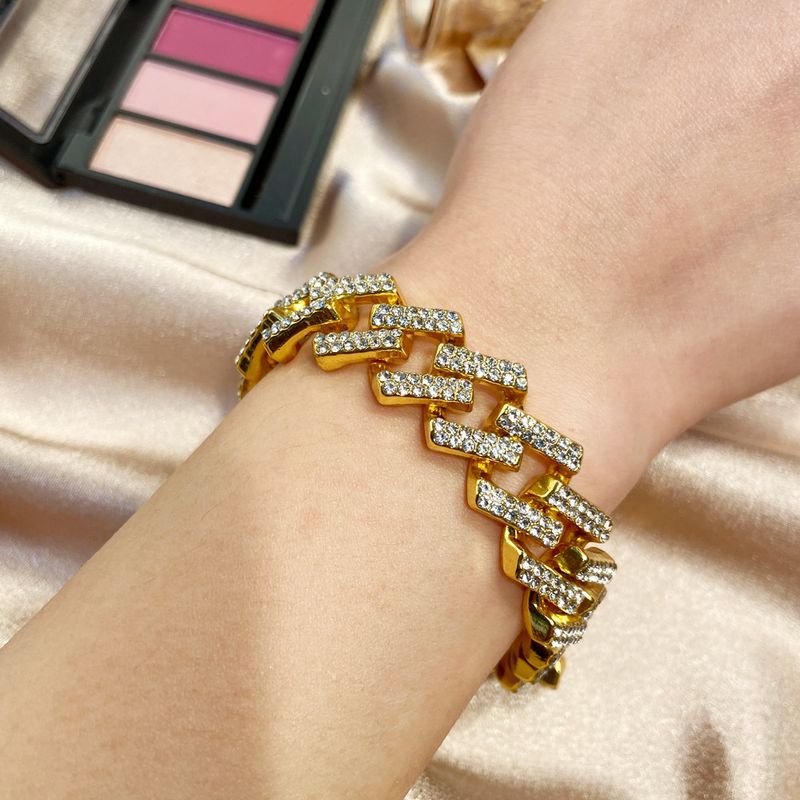 Bracelet unisexe tendance style hip-hop pour homme, style cubain, chaîne épaisse en or, style punk_voghion.com