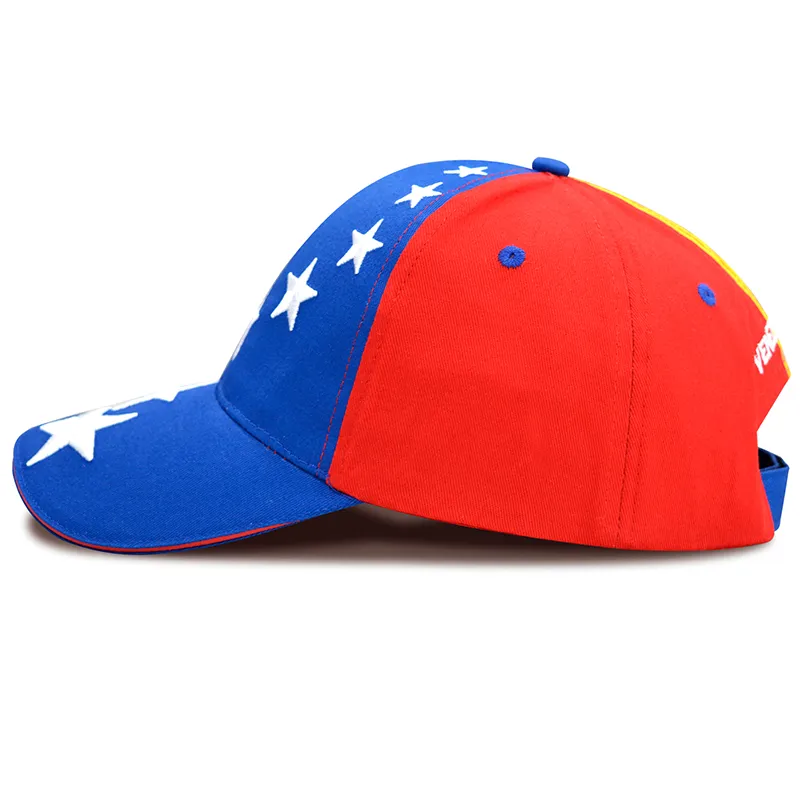 Høj kvalitet kasketter Gorras bomuld twill baseball broderi 7 stjerner Venezuela sportskasket kvinder mænd hatte_voghion.com