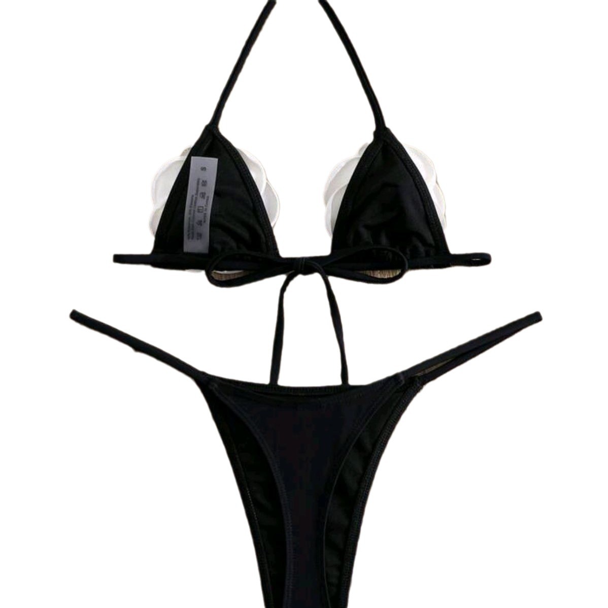 Damski zestaw bikini super sexy kostium kąpielowy trójwymiarowy różany kwiat damski kostium kąpielowy_voghion.com