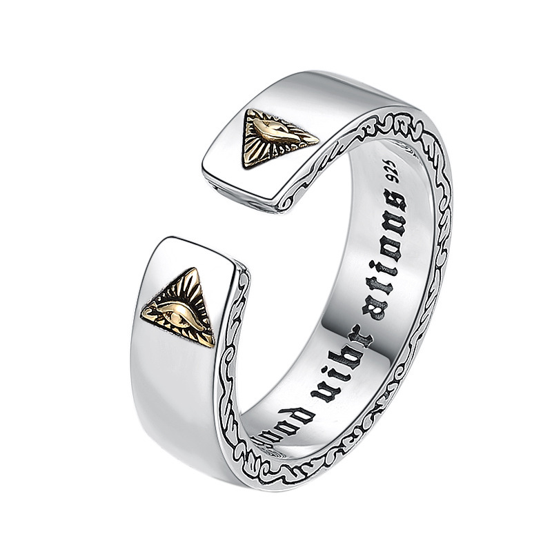Hot Selling Popular God's Eye Retro Do Old  Fashionable Male Hip-hop Dominance Open Ring, Totem Aperture Men's Singles Ring