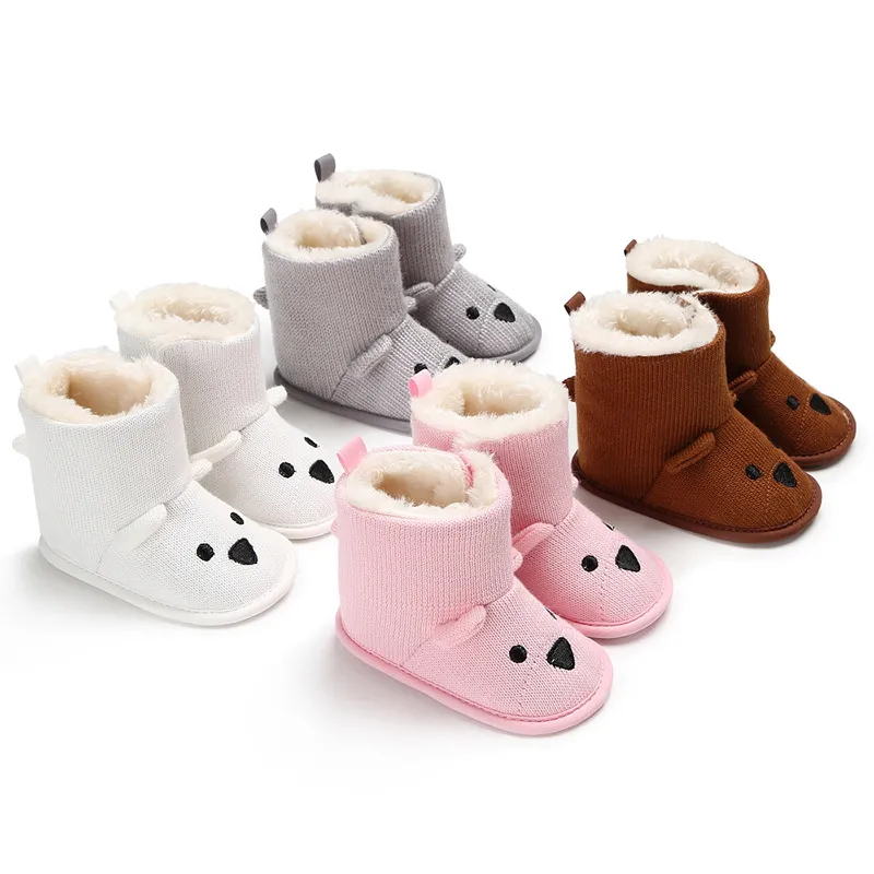 Infant Winter Baby Toddler Newborn Cute Cartoon Bear Shoes Cutefeet Girls Boys Little Kid First Walkers Snow Boots_ecoleips.com