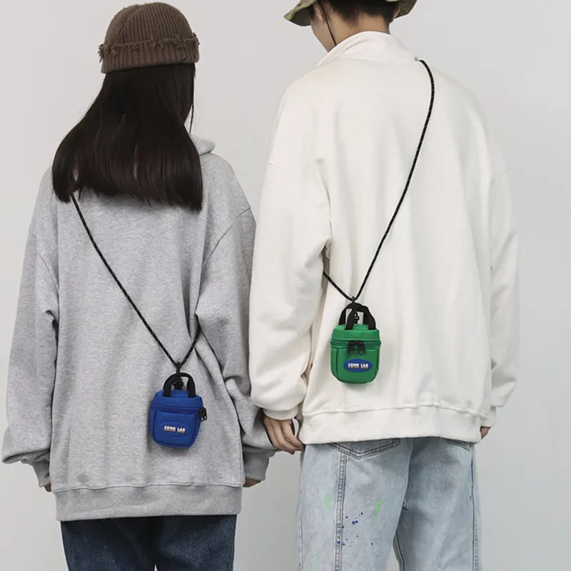 Mini porte-monnaie multifonction détachable pour hommes et femmes, style hip-hop, techwear, casque, clés, sac bandoulière_voghion.com
