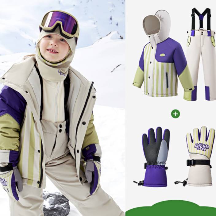 Skianzug-Set für die ganze Familie – Wasserdichte und winddichte Skijacke und -hose für Kinder und Erwachsene (Wassersäule 8000 mm, abnehmbare Kapuze, Teflonbeschichtung)_voghion.com