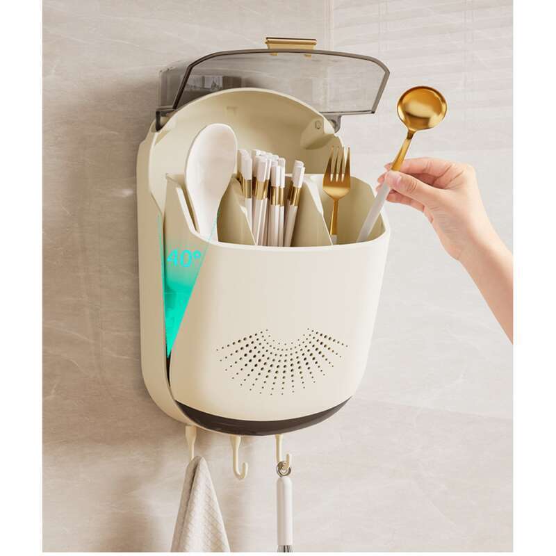 A Storage Box Forgotten Chopsticks, No Need For Punching, Household Cage, Kitchen Spoon Bucket, Wall Mounted Cage Rack,_voghion.com