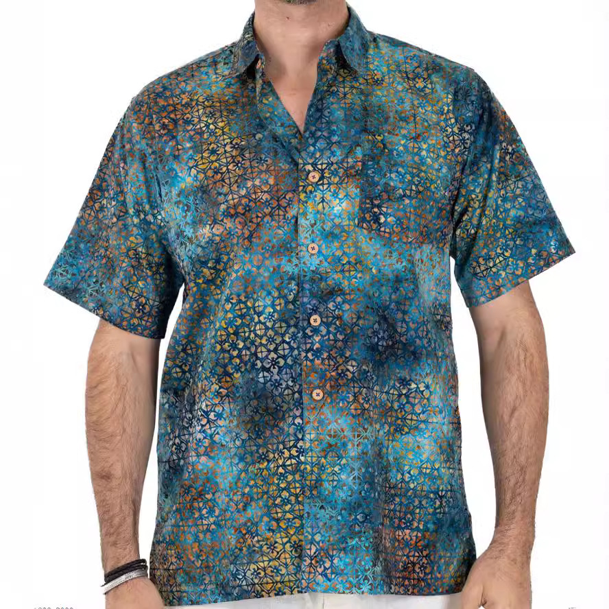 Camicia da uomo hawaiana a maniche corte con stampa digitale 3D, nuova ed estiva, oversize e casual_voghion.com
